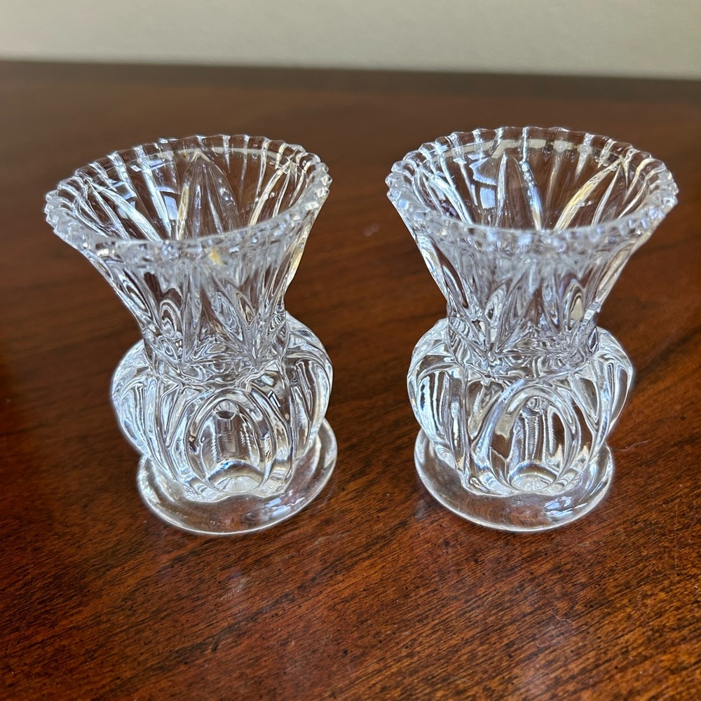 Vintage mini crystal vases from Poland